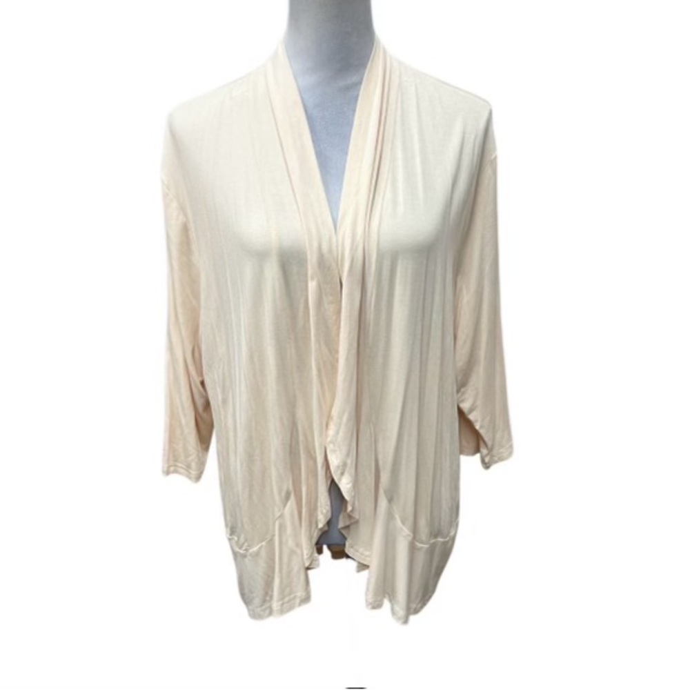 Yekaty Cream Short Sleeve Cardigan with Pockets  /NWT / Size: 2XL / Item# 1115-4